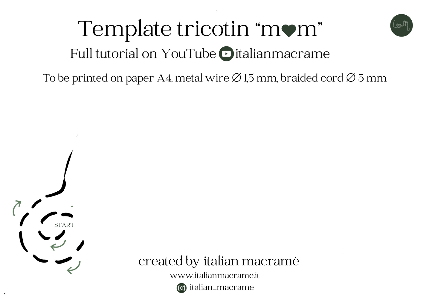Template MUM tricotin - download digitale gratuito