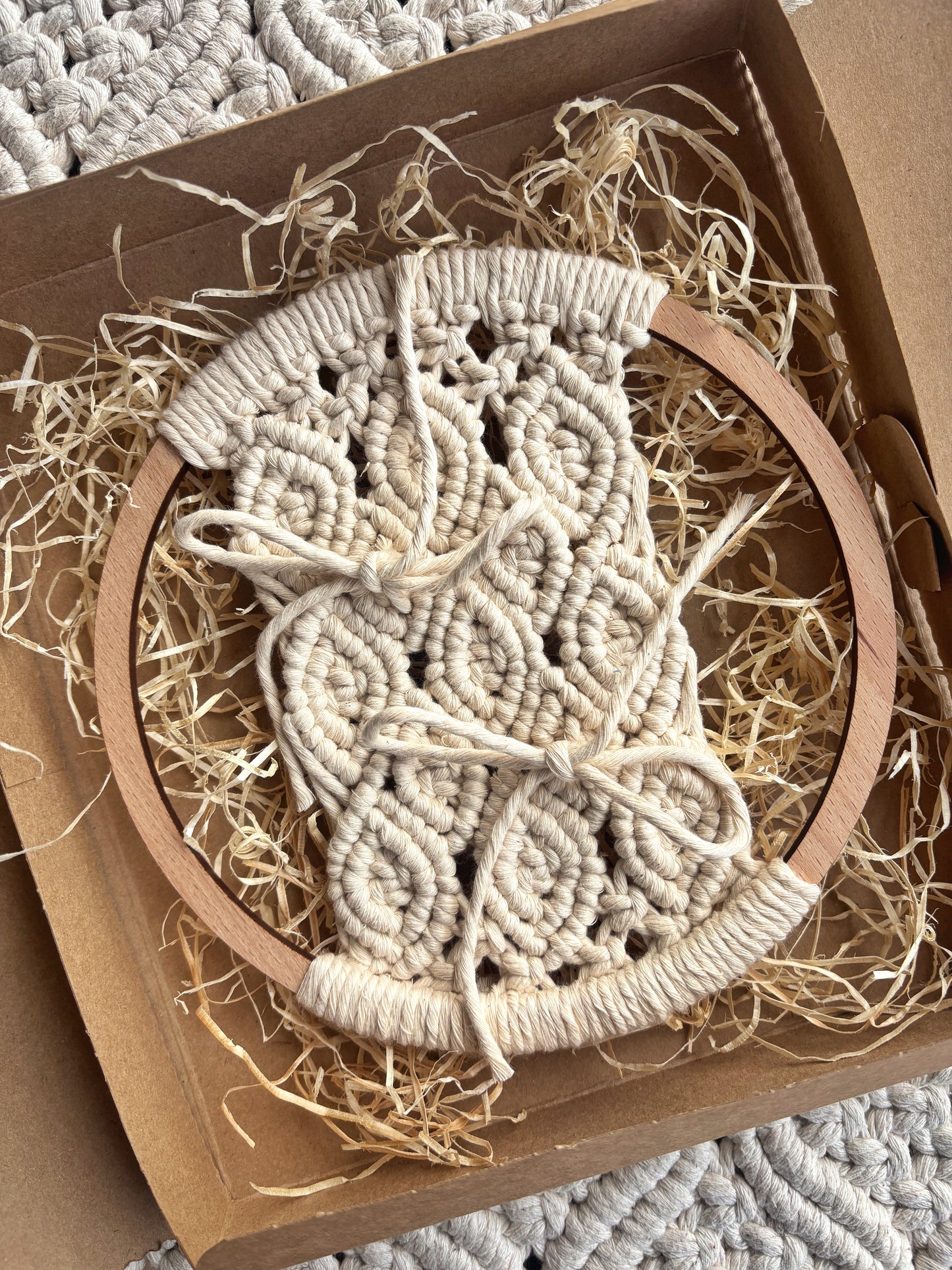 Porta fedi matrimonio in macramè trama rombi NEW | boho wedding