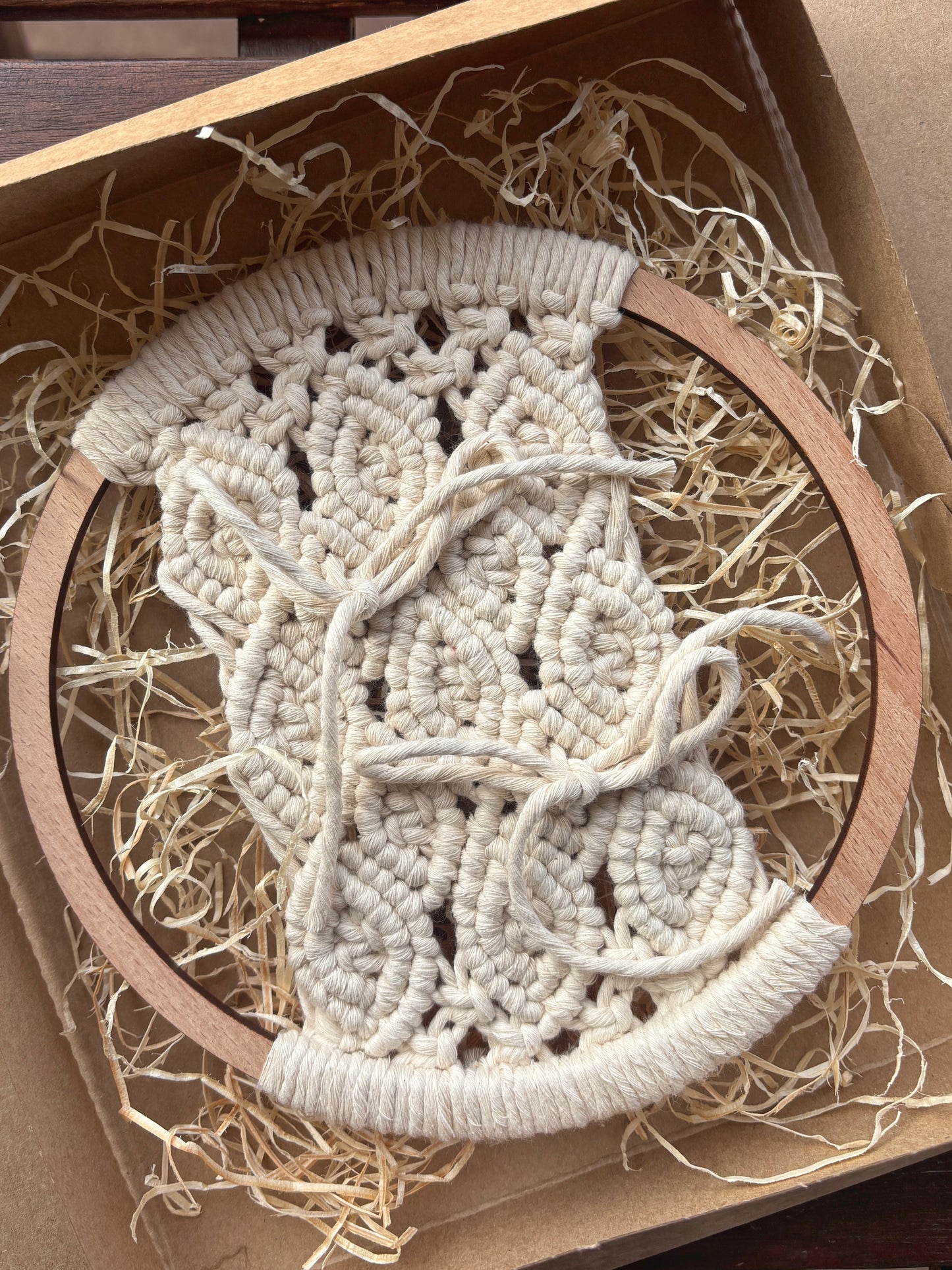 Porta fedi matrimonio in macramè trama rombi NEW | boho wedding