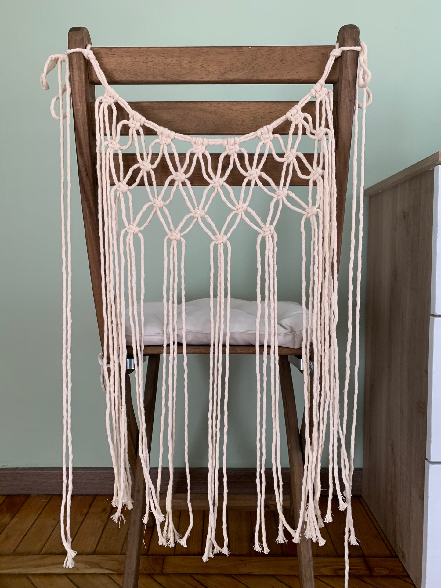 Copri sedia boho in macramè