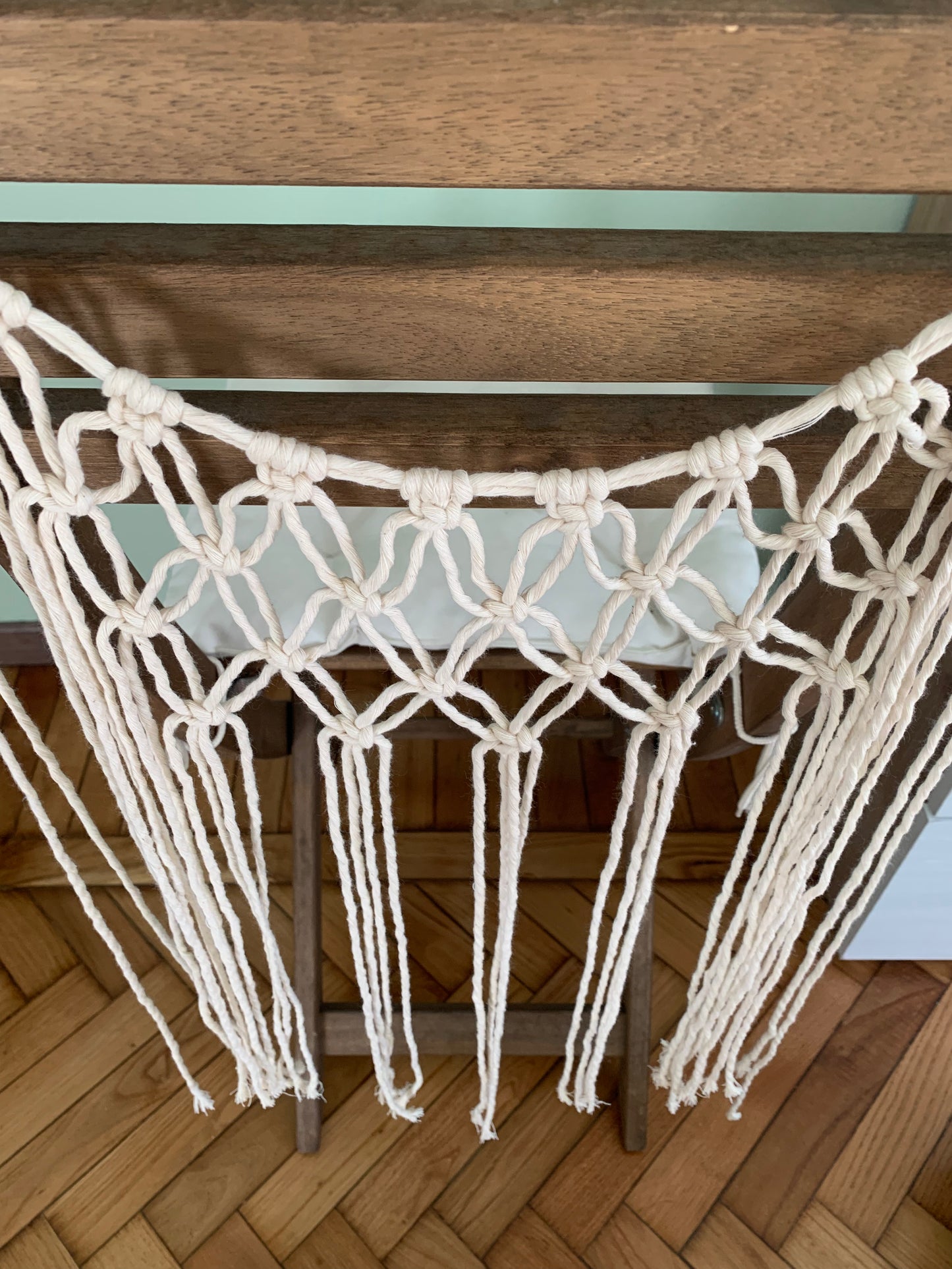 Copri sedia boho in macramè