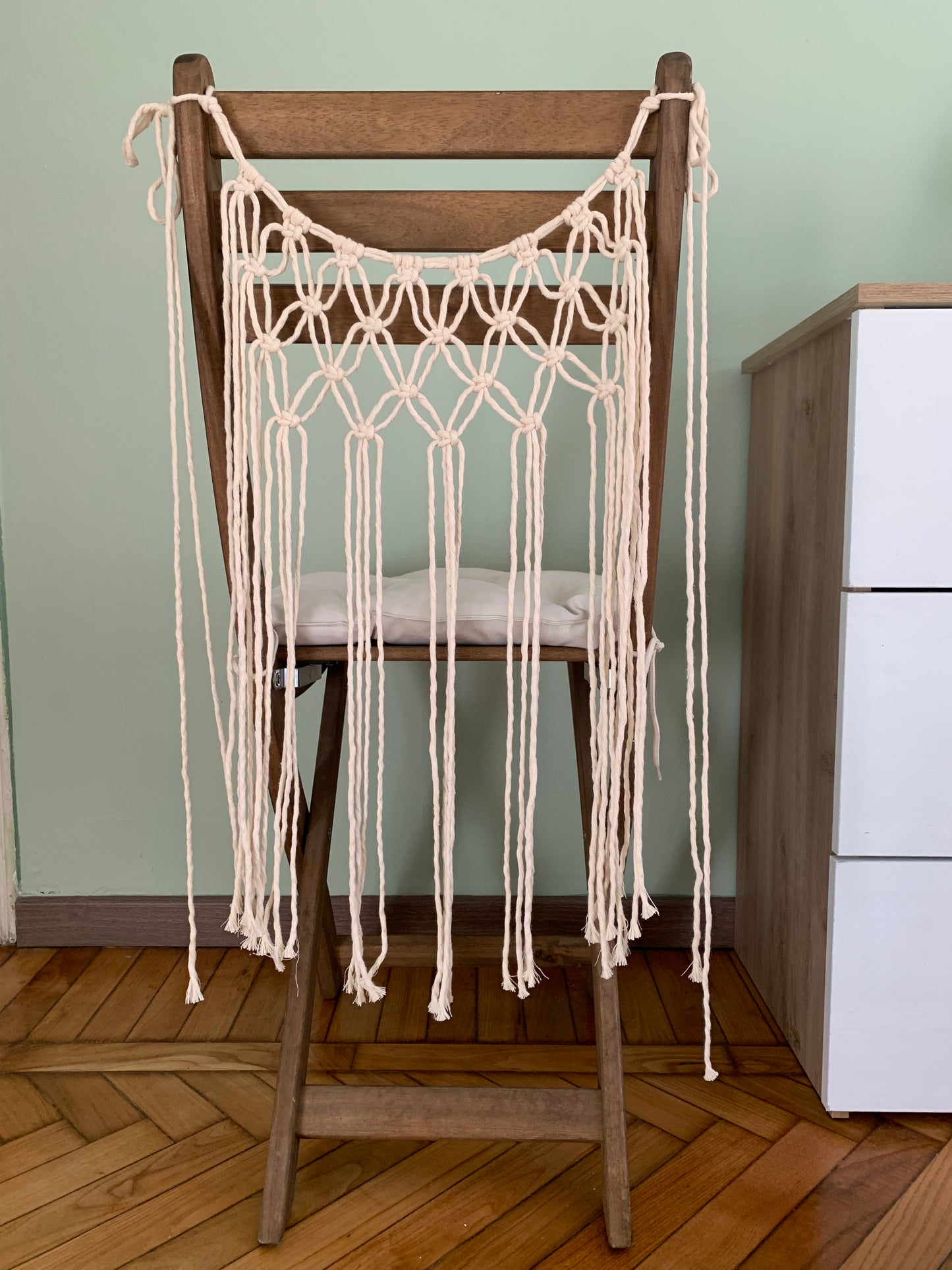 Copri sedia boho in macramè