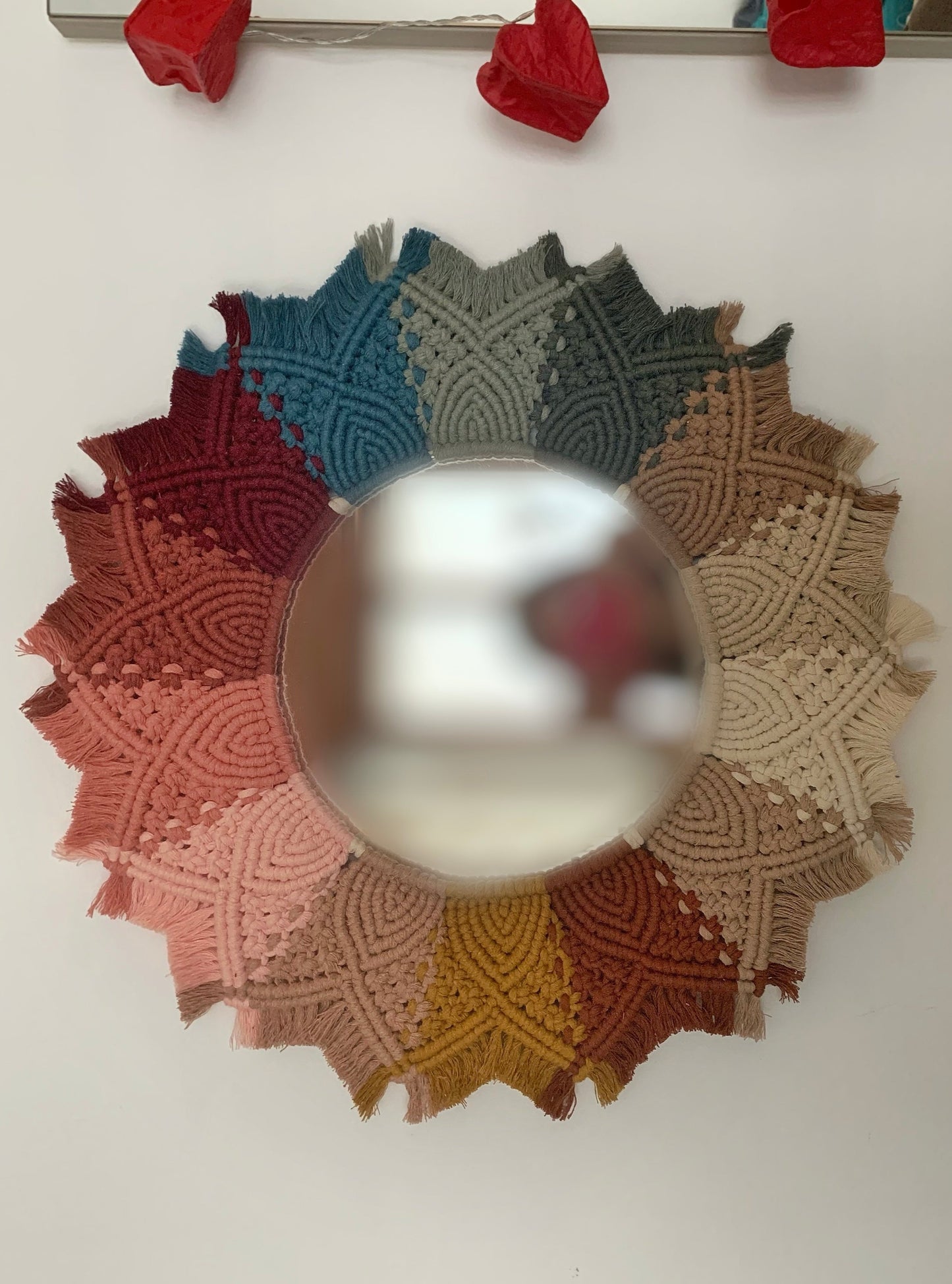Specchio in macramè “Multicolor”