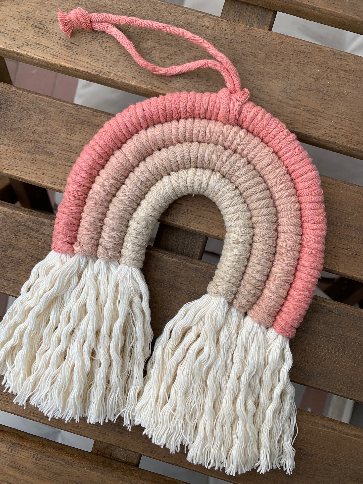 Arcobaleno boho in macramè per nascita - misura media