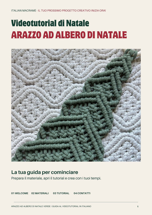 Videotutorial ARAZZO AD ALBERO DI NATALE in macramè | contenuto digitale in italiano