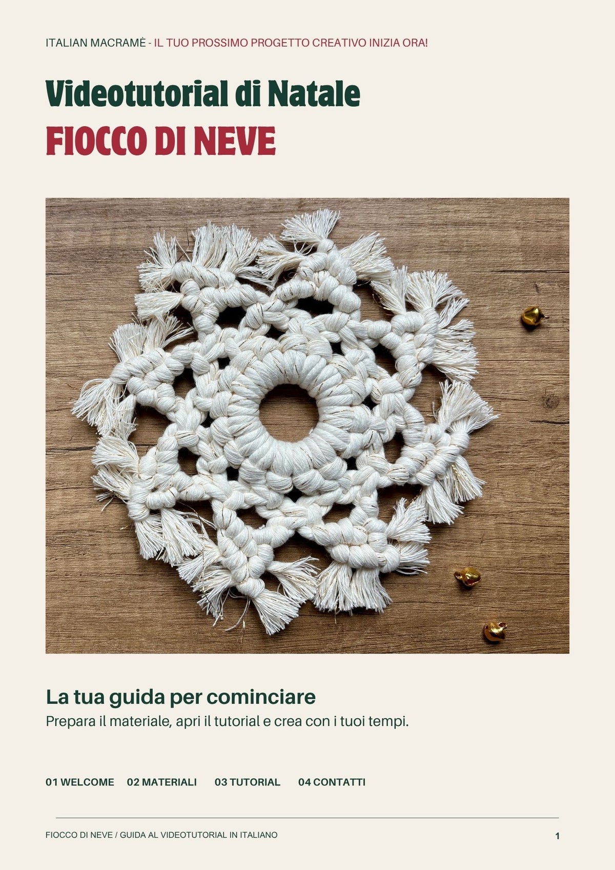 Videotutorial FIOCCO DI NEVE in macramè | contenuto digitale in italiano