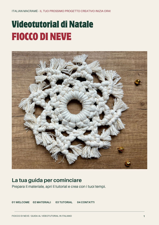Videotutorial FIOCCO DI NEVE in macramè | contenuto digitale in italiano