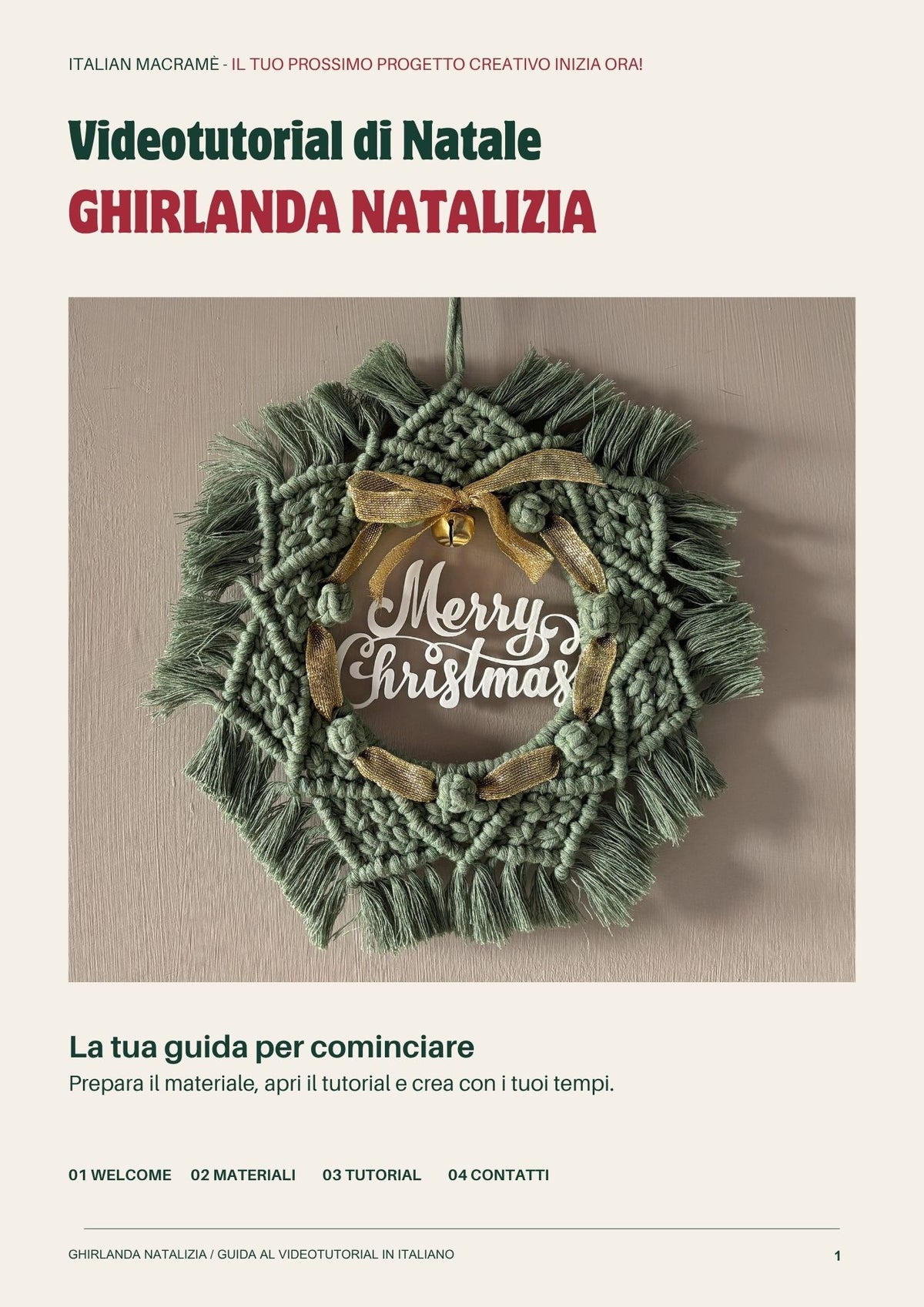 Videotutorial GHIRLANDA NATALIZIA in macramè | contenuto digitale in italiano