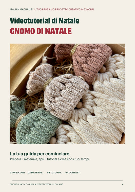 Videotutorial GNOMO DI NATALE  in macramè | contenuto digitale in italiano