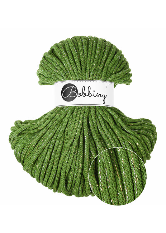 Shiny Moss Green Bobbiny | Corda Braided 5 mm
