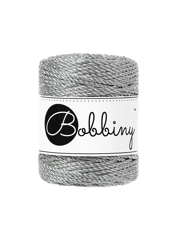 Metallic Silver Bobbiny | Corda 3PLY rope  50 m
