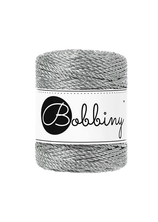 Metallic Silver Bobbiny | Corda 3PLY rope  50 m