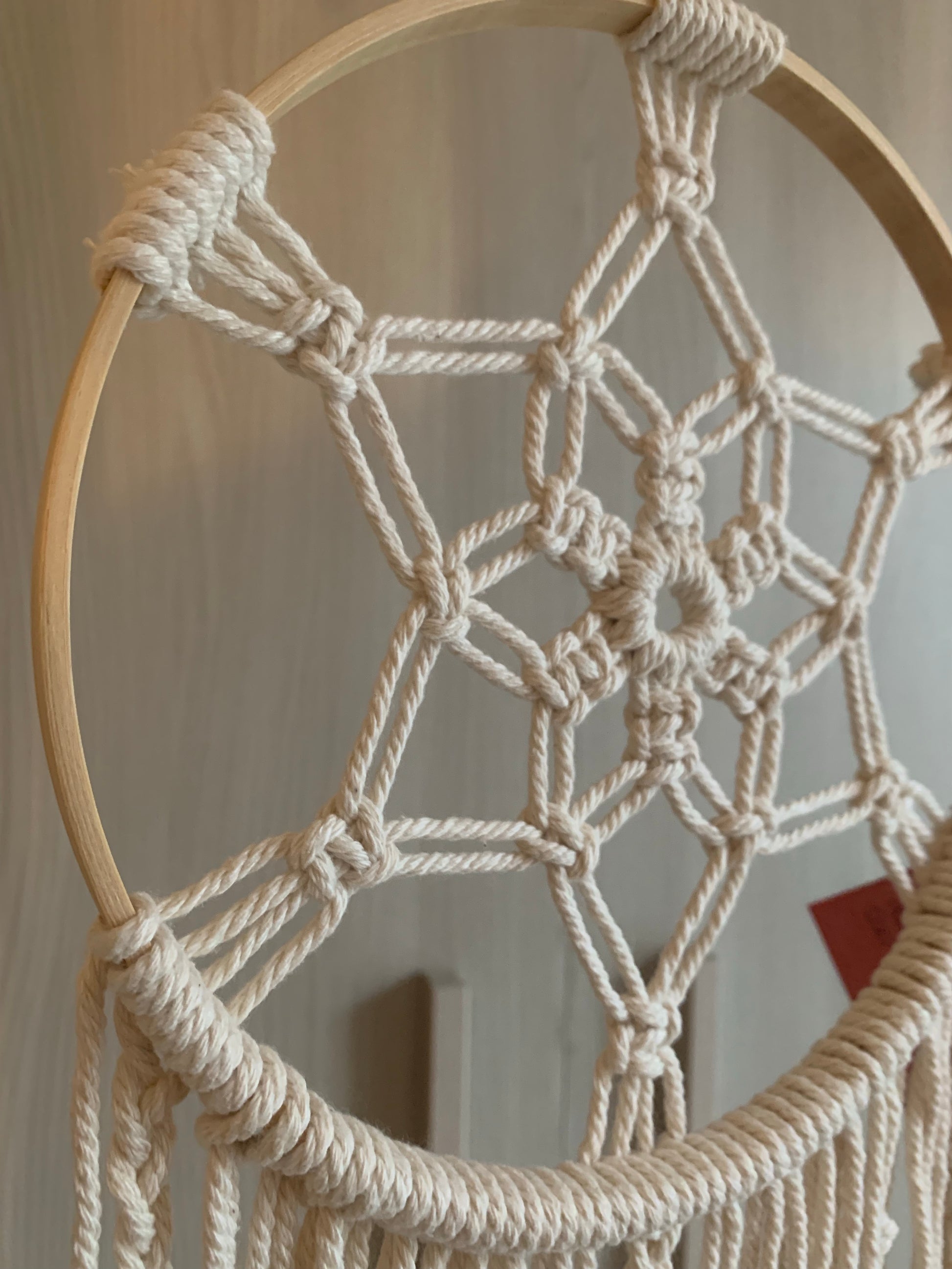 Acchiappasogni boho con foglie – italian_macramè - handmade fiber art  creations